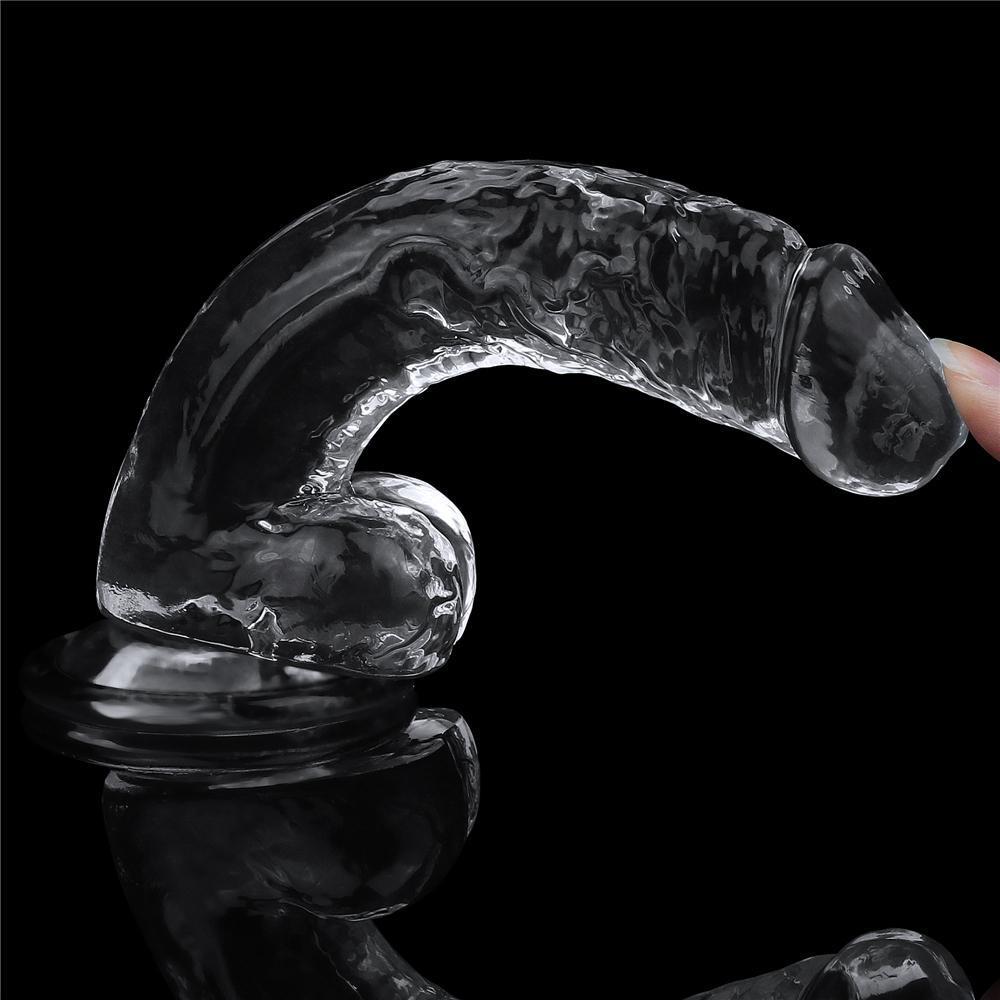 19 CM Yeni Nesil Güçlü Vantuzlu Şeffaf Dildo Penis Flawless Clear