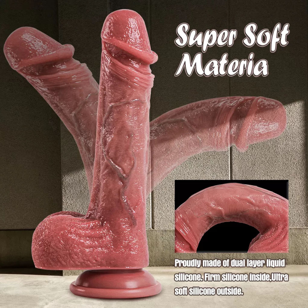 Master Perfection Dildo Jake Ultra Yumu Ak Ift Katmanl Mavi Damarl