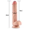 24 CM Hareketli Deri Ultra Yumuşak Çift Katmanlı Penis - Sliding Skin Dual Layer Dong